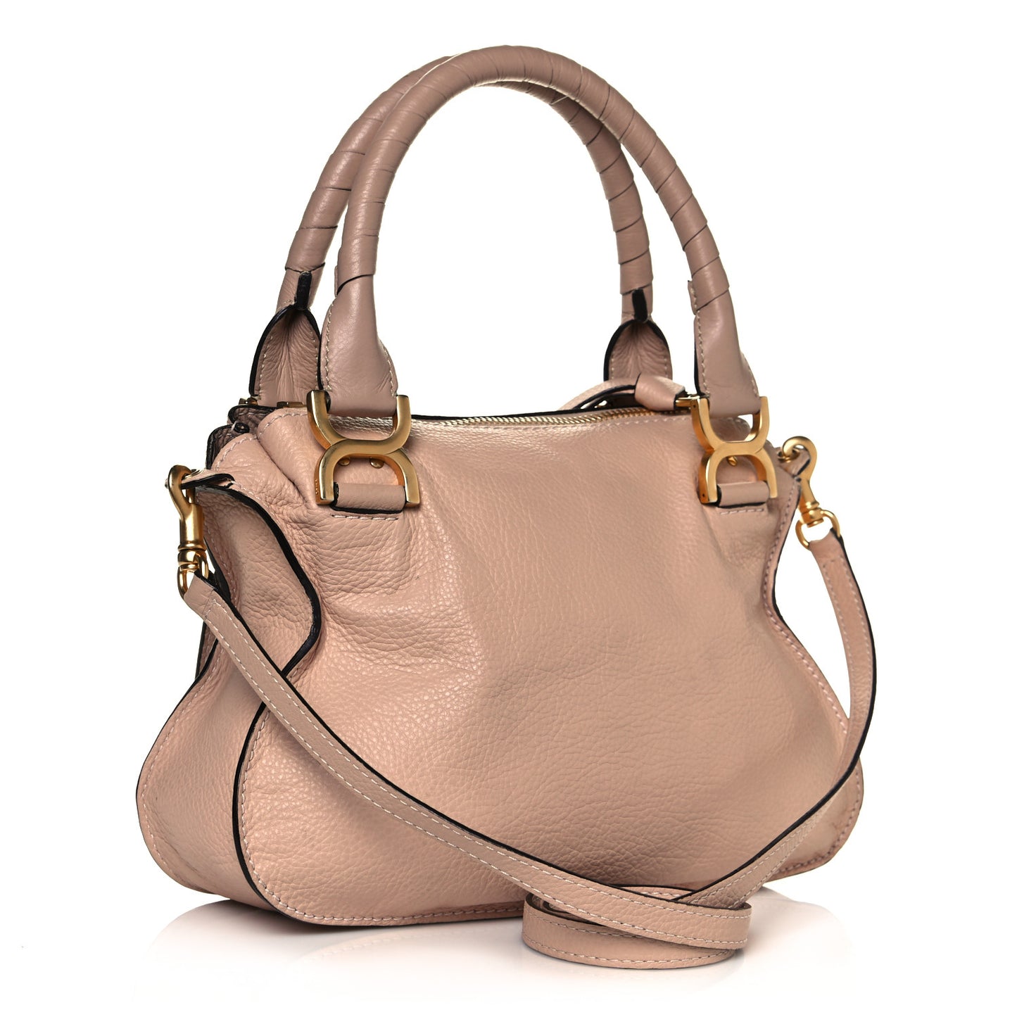 Calfskin Medium Marcie Satchel Pale Pink