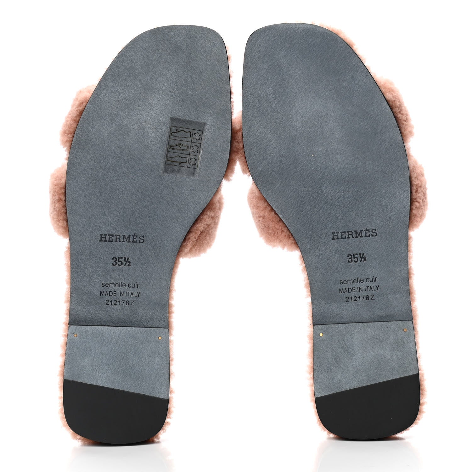 Hermes Woolskin Oran Sandals 35.5 Rose Aube 4 of 4
