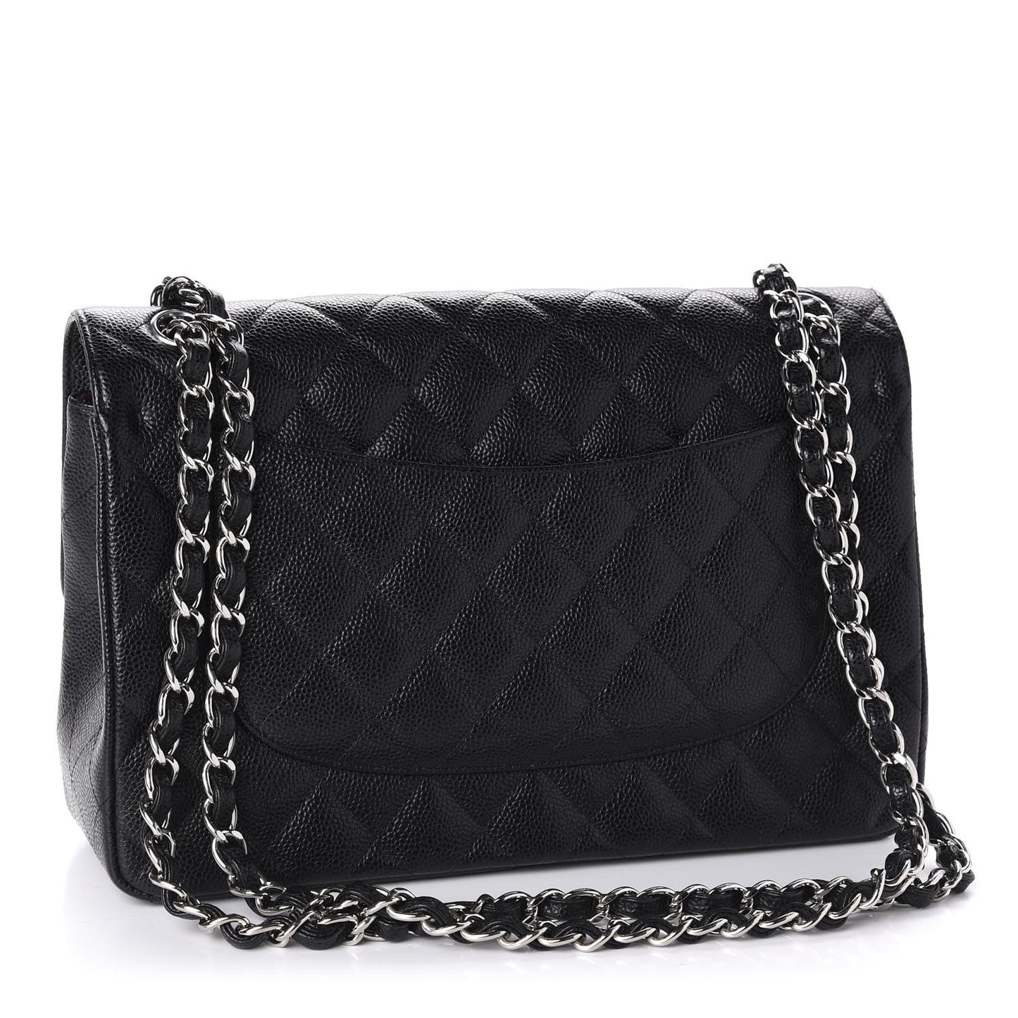 Caviar Quilted Jumbo Double Flap Black