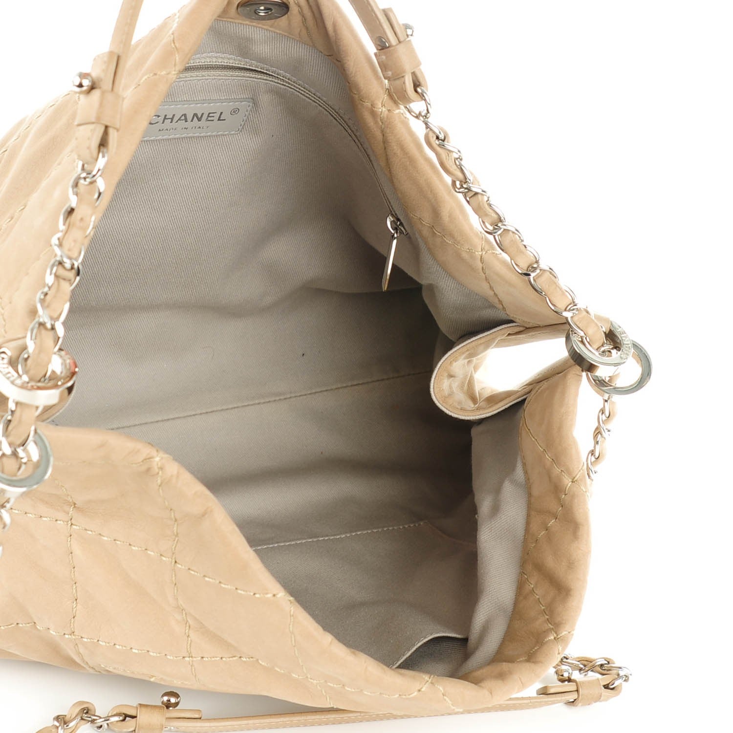 Chanel Iridescent Calfskin Small Sea Hit Tote Light Beige 5 of 7