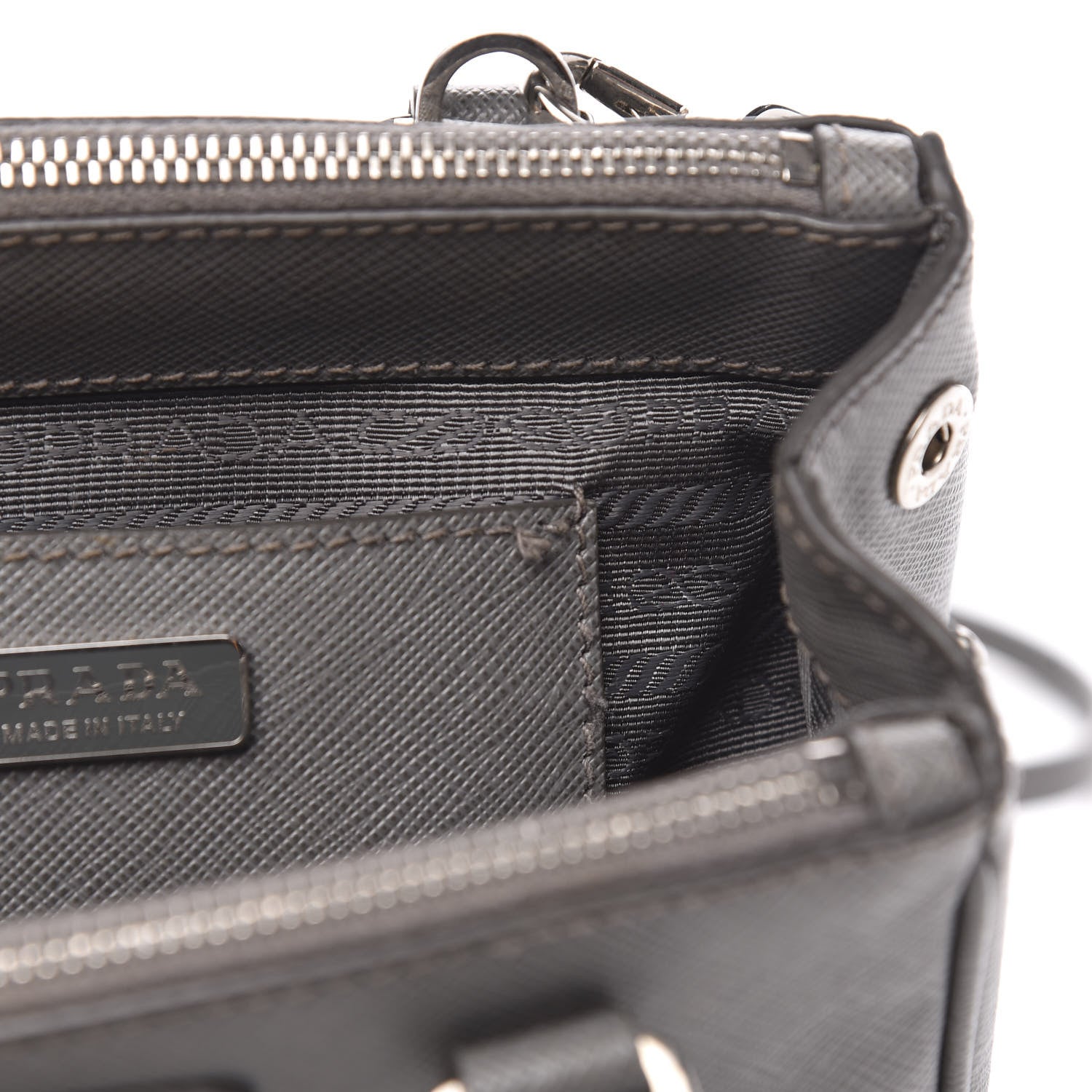 Prada Saffiano Micro Galleria Double Zip Tote Marmo 10 of 11