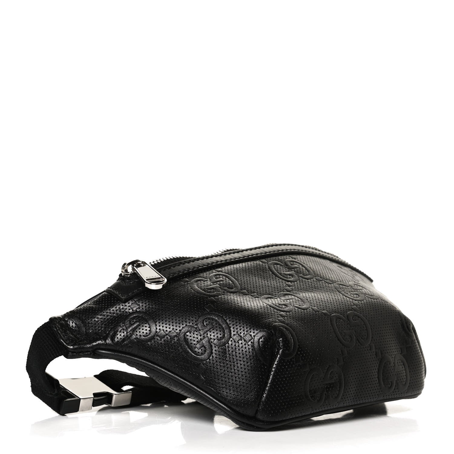 Gucci Calfskin GG Tennis Embossed Belt Bag Black 3 of 13