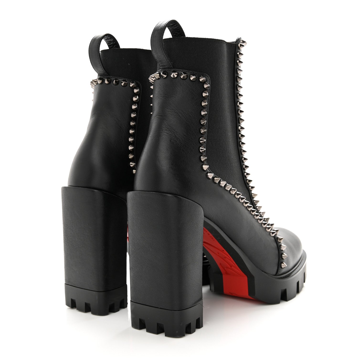 Christian Louboutin Nappa Out Line Spike Lug 100 Boots 38 Black 4 of 9