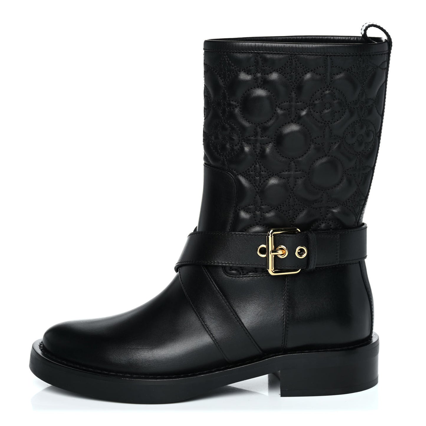 Calfskin Embossed Monogram Rebellion Half Boots 37 Black