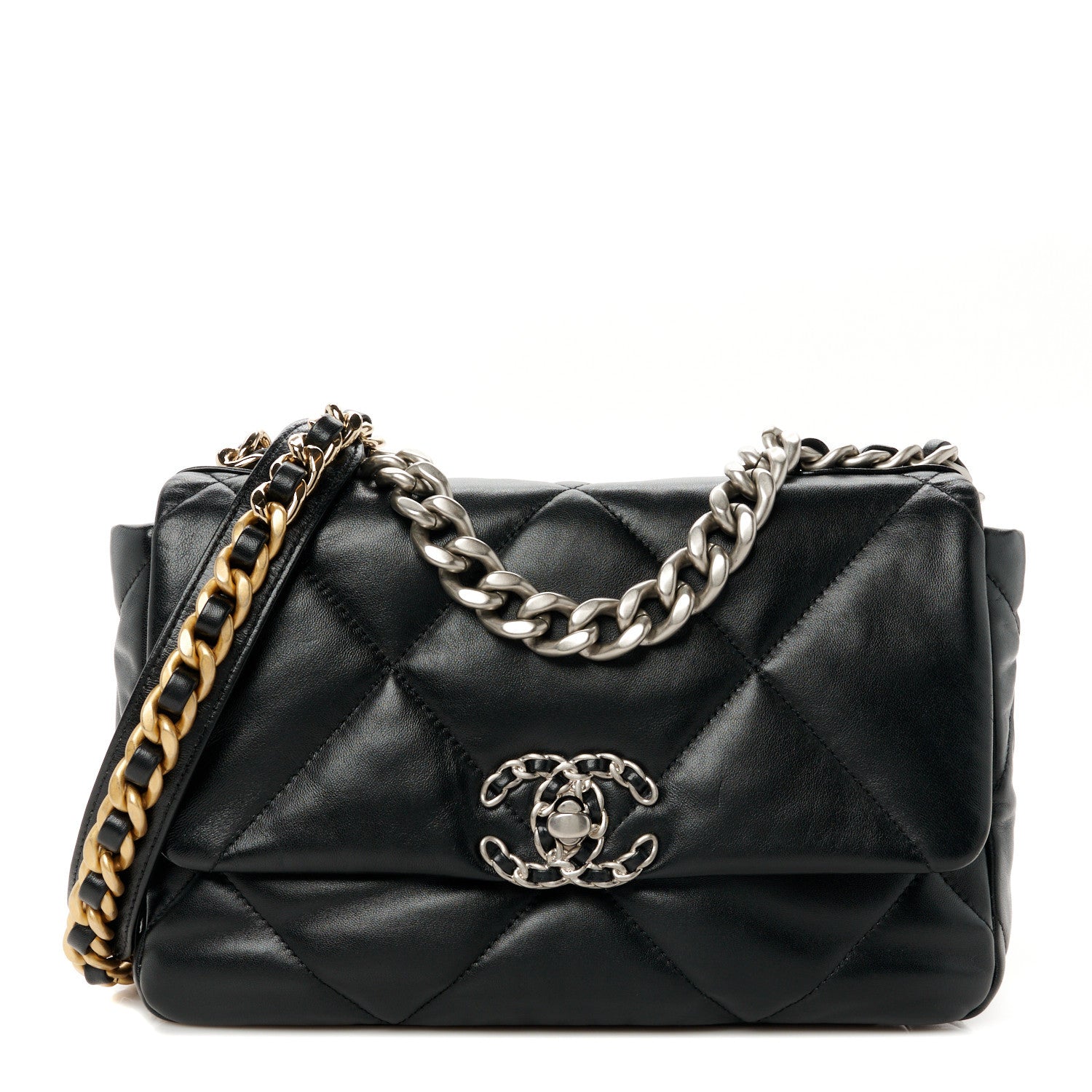 Chanel Lambskin Quilted Medium Chanel 19 Flap Black 1 of 11