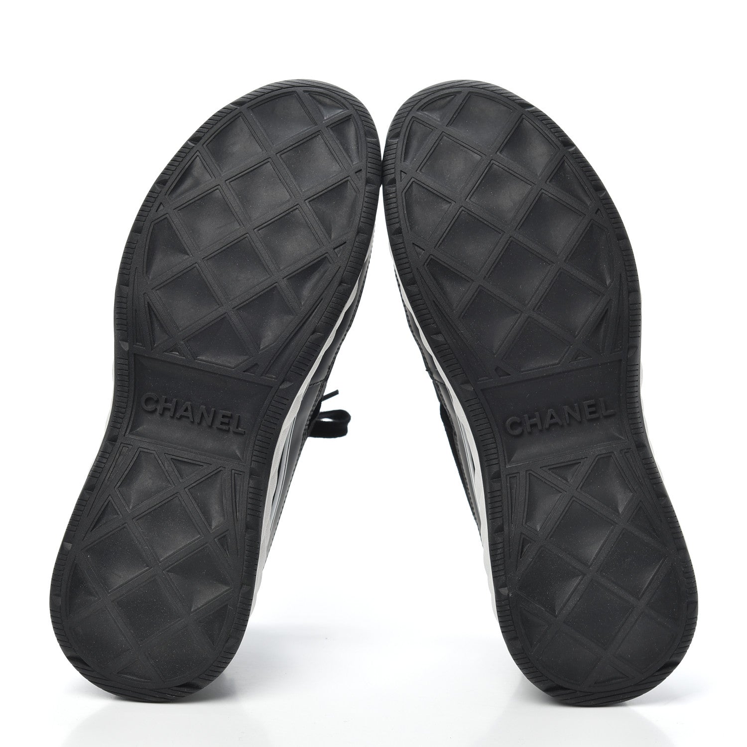 Chanel Fabric Calfskin Suede CC Sneakers 37.5 Black 7 of 7