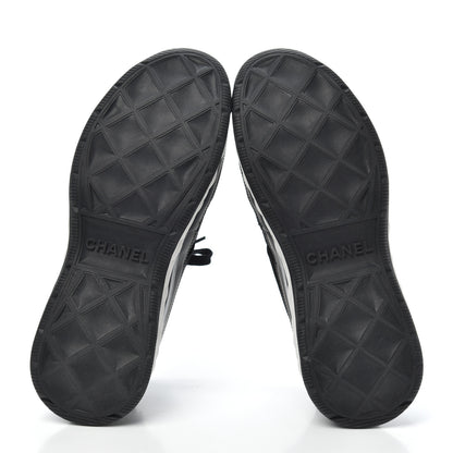 Chanel Fabric Calfskin Suede CC Sneakers 37.5 Black 7 of 7