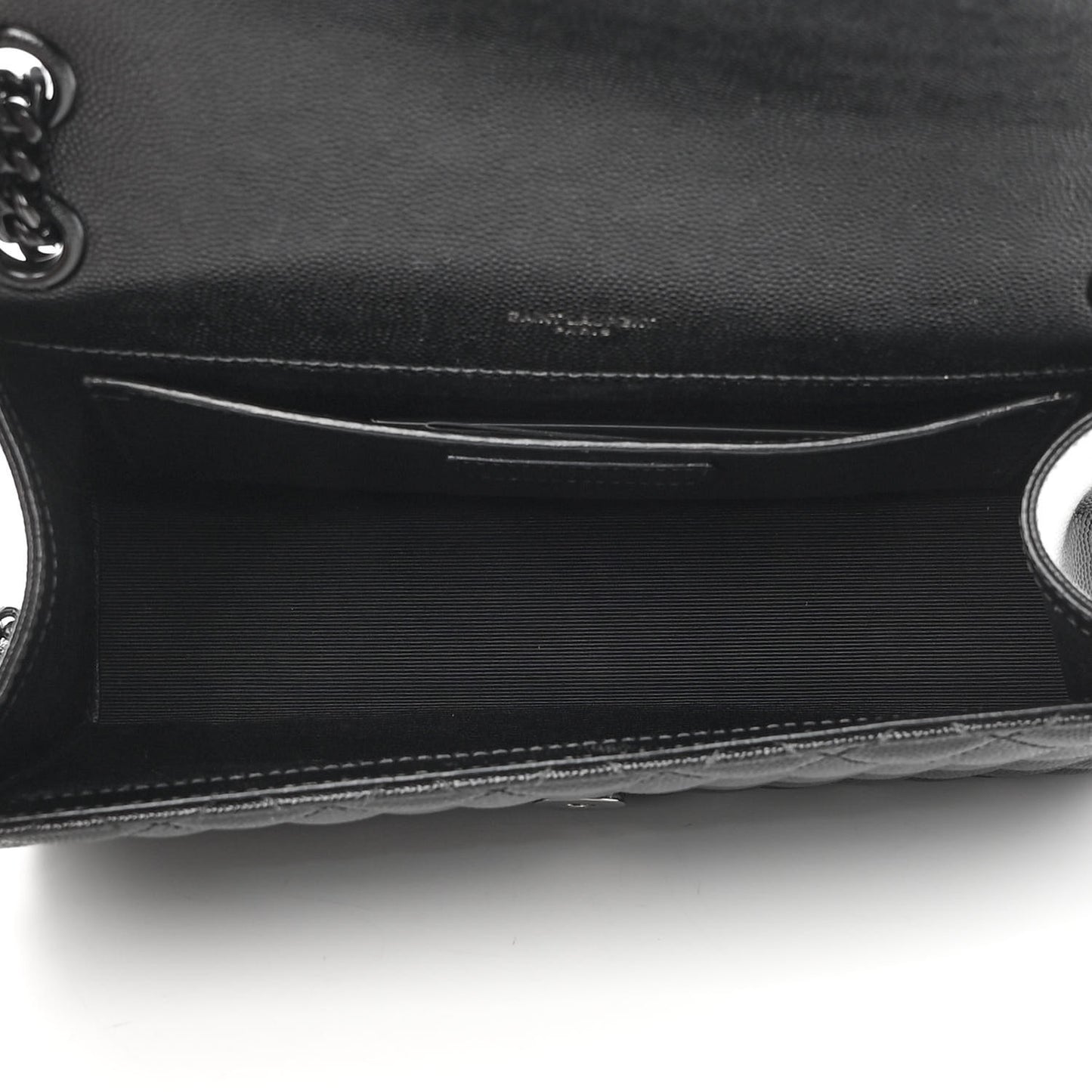 Grain De Poudre Textured Mixed Matelasse Triquilt Medium Monogram Satchel Black
