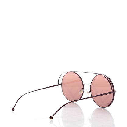 Fendi Metal F is Fendi Printed Run Away Round Frame Sunglasses FF 0285/S Red 5 of 9