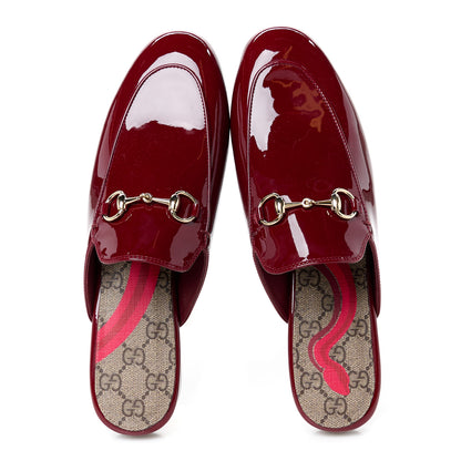 Gucci Patent Womens Princetown Slippers 37.5 Rosso Ancora 5 of 9