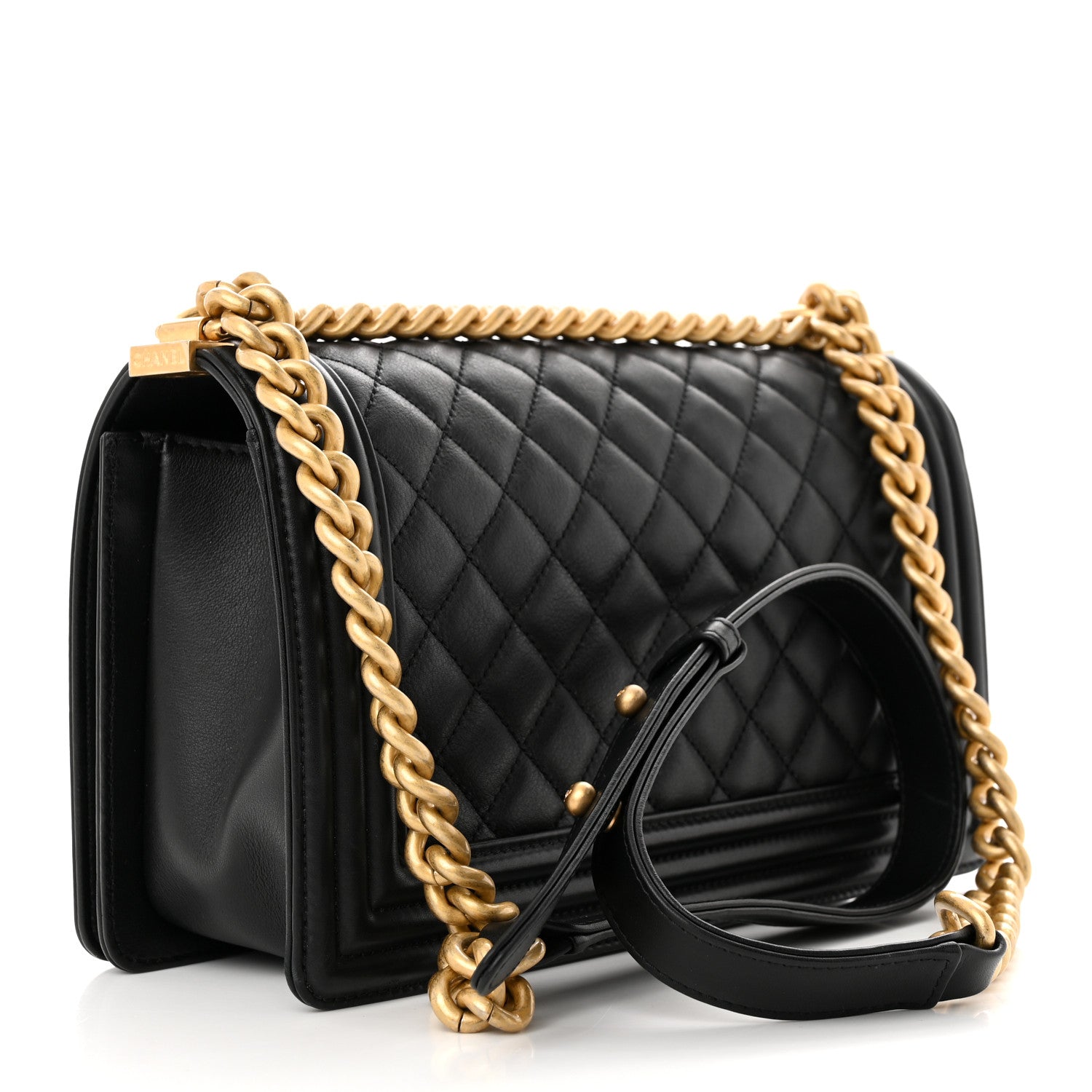 Chanel Lambskin Quilted Medium Boy Flap Black 3 of 15