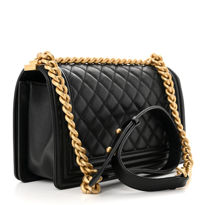Chanel Lambskin Quilted Medium Boy Flap Black 3 of 15