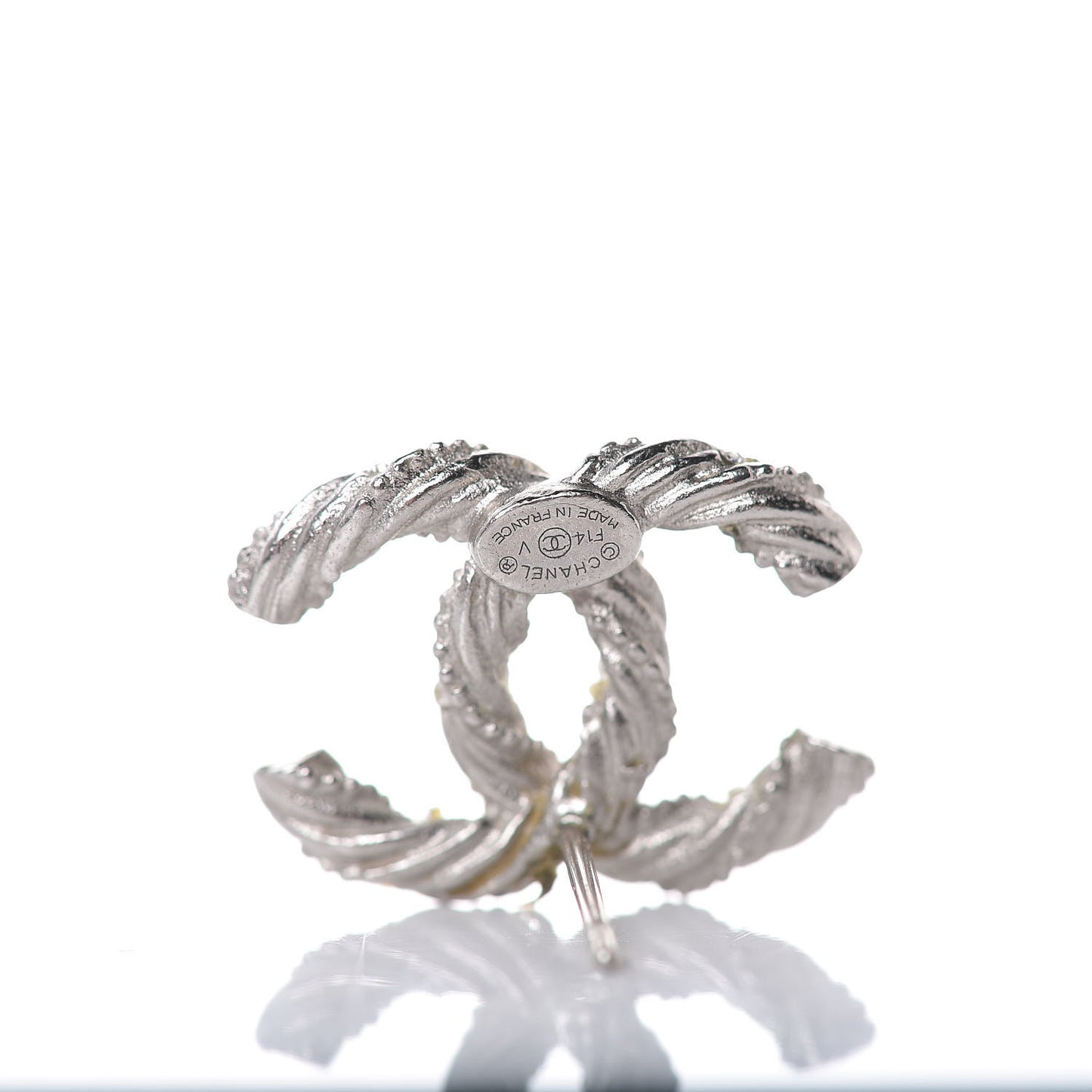 Crystal CC Twisted Earrings Silver