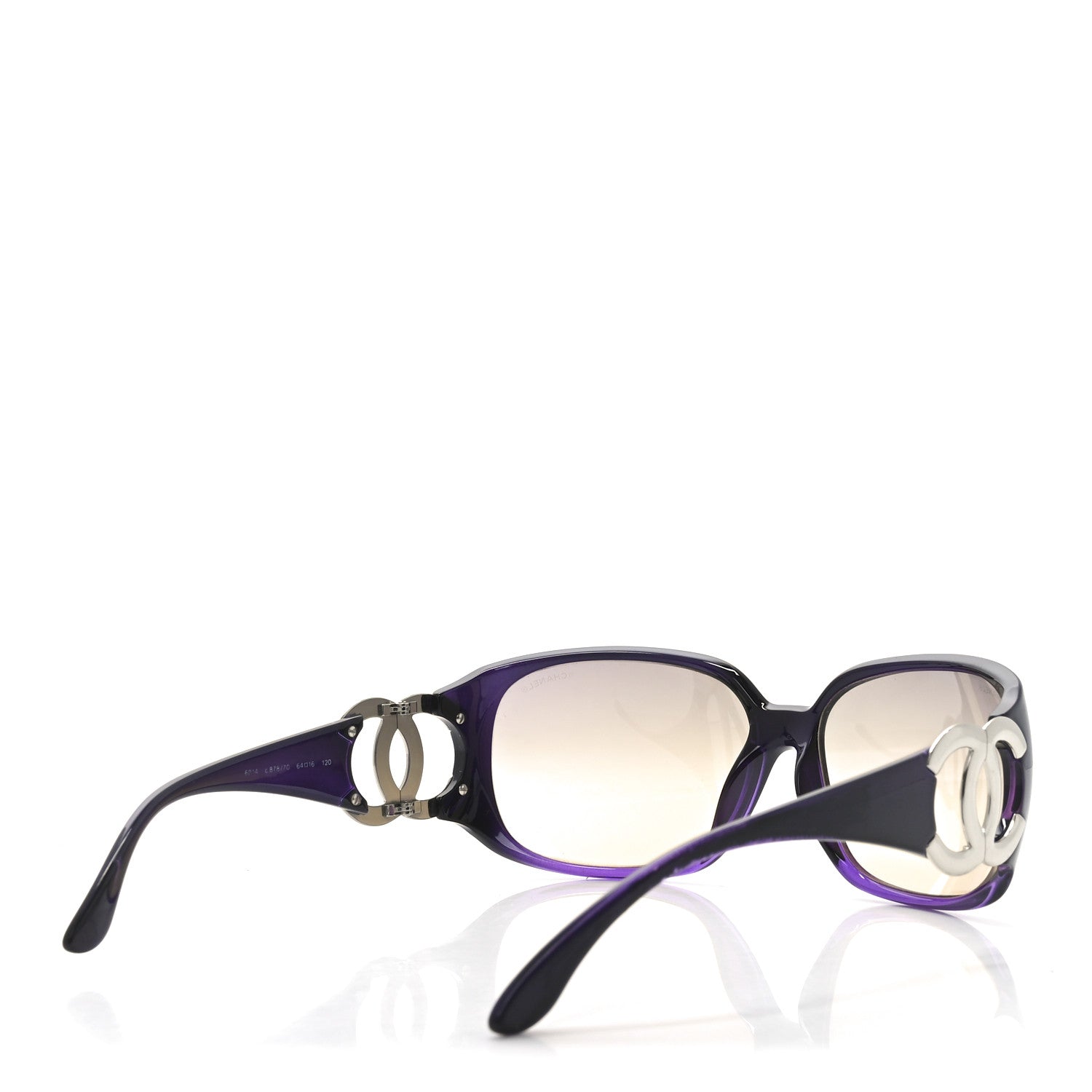 Chanel Acetate CC Sunglasses 6014 Black Purple 4 of 6