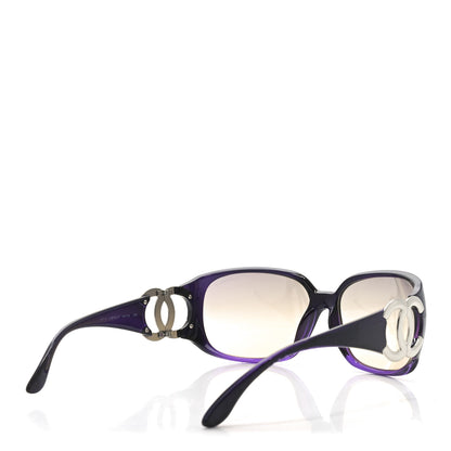 Chanel Acetate CC Sunglasses 6014 Black Purple 4 of 6