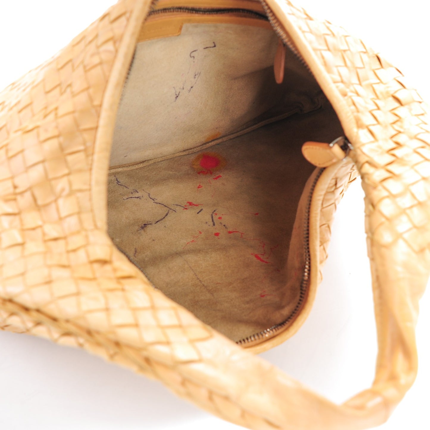 Nappa Intrecciato Embossed Medium Hobo Camel