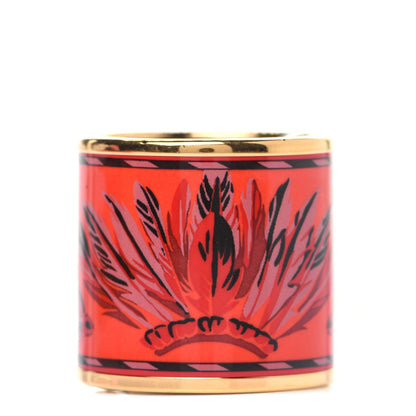 Hermes Enamel Gold Plated Brazil Scarf Ring 1 of 6