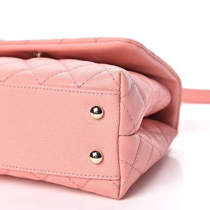 Chanel Caviar Quilted Mini Coco Handle Flap Pink 6 of 10