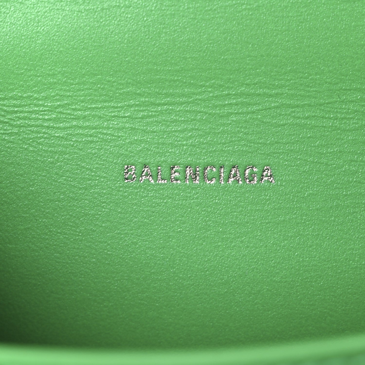 Balenciaga Shiny Calfskin Tonal B Crocodile Embossed Hourglass Top Handle Bag XS Vivid Green 6 of 11