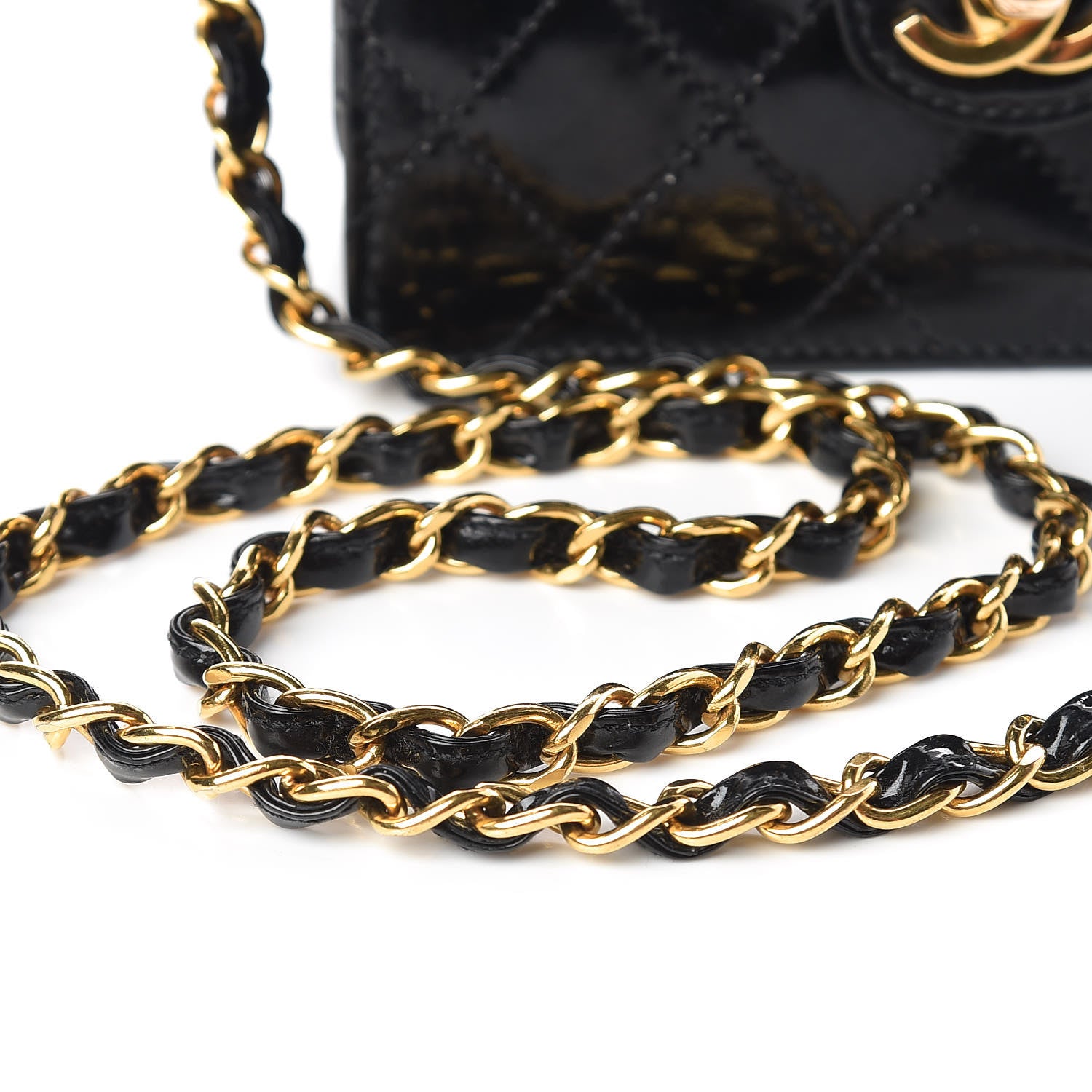 Chanel Glazed Calfskin Quilted Mini Square Flap Black 14 of 14