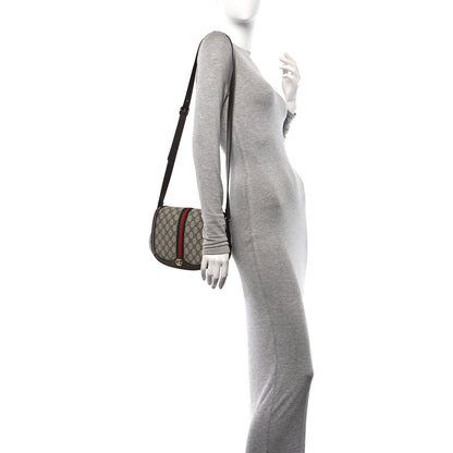 Gucci GG Supreme Monogram Web Small Ophidia Flap Messenger Bag Brown 2 of 10