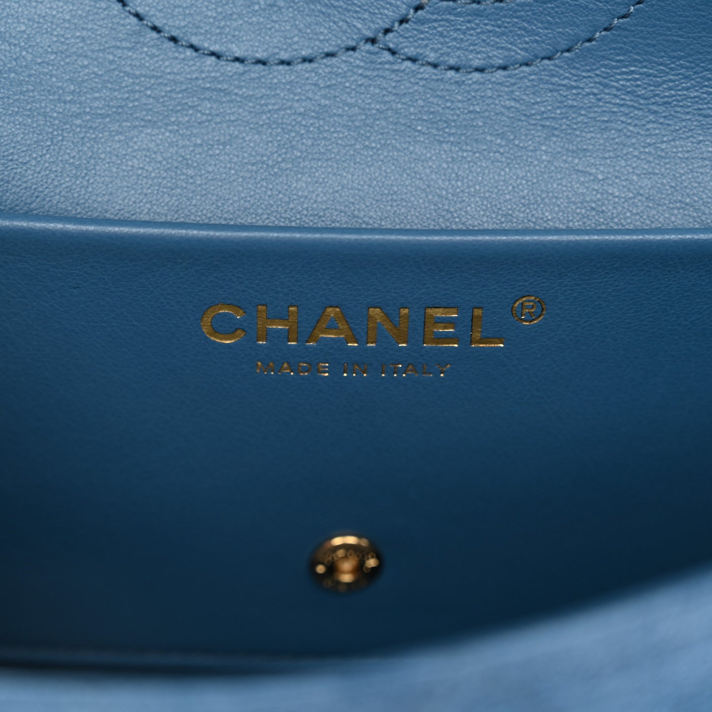 Suede Calfskin Mini Souplissimo Flap Blue