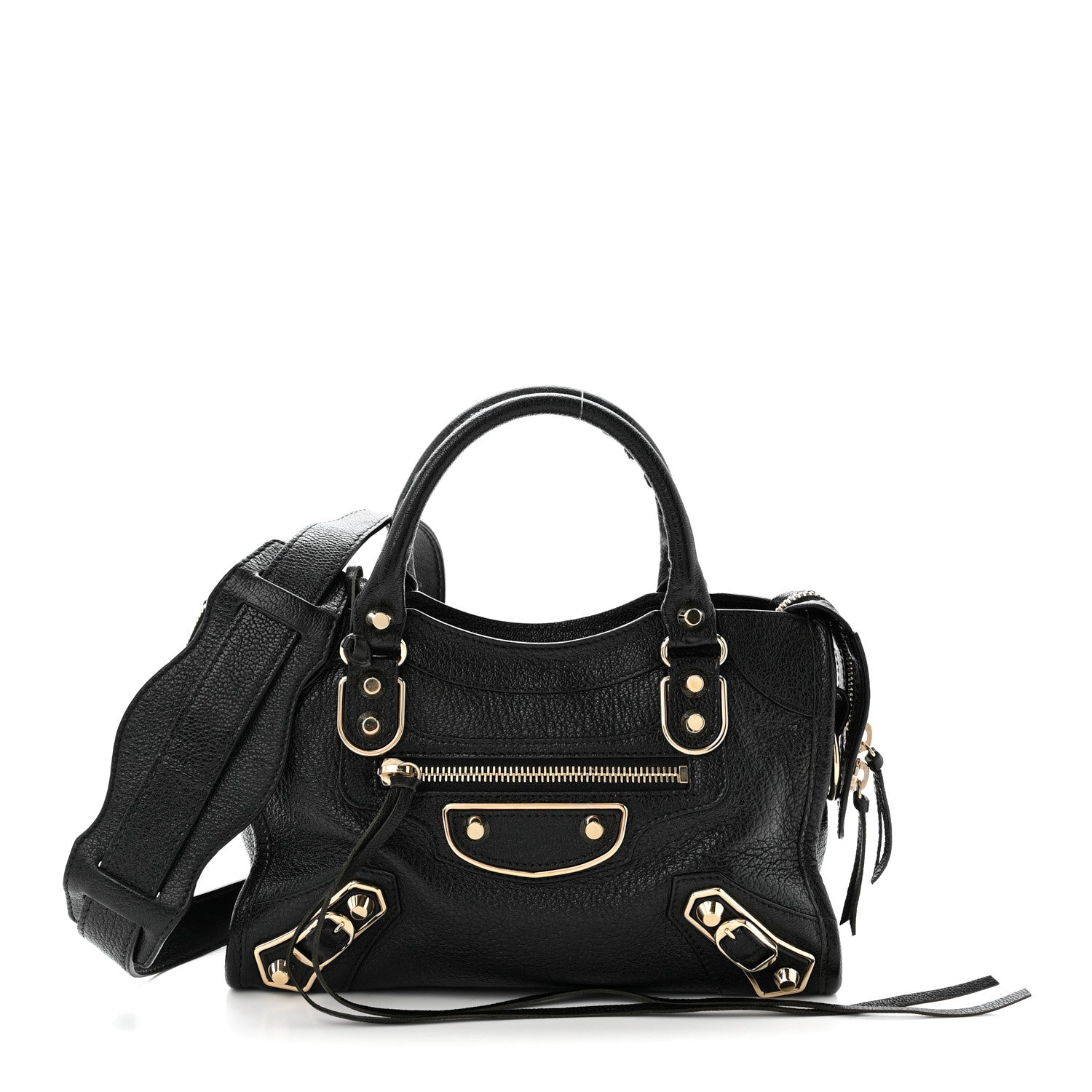 Balenciaga Chevre Gold Metallic Edge Hardware Mini City Black 1 of 11