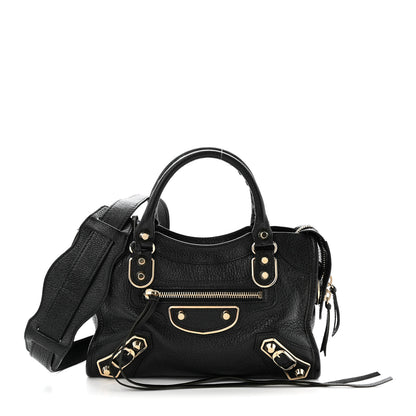 Balenciaga Chevre Gold Metallic Edge Hardware Mini City Black 1 of 11