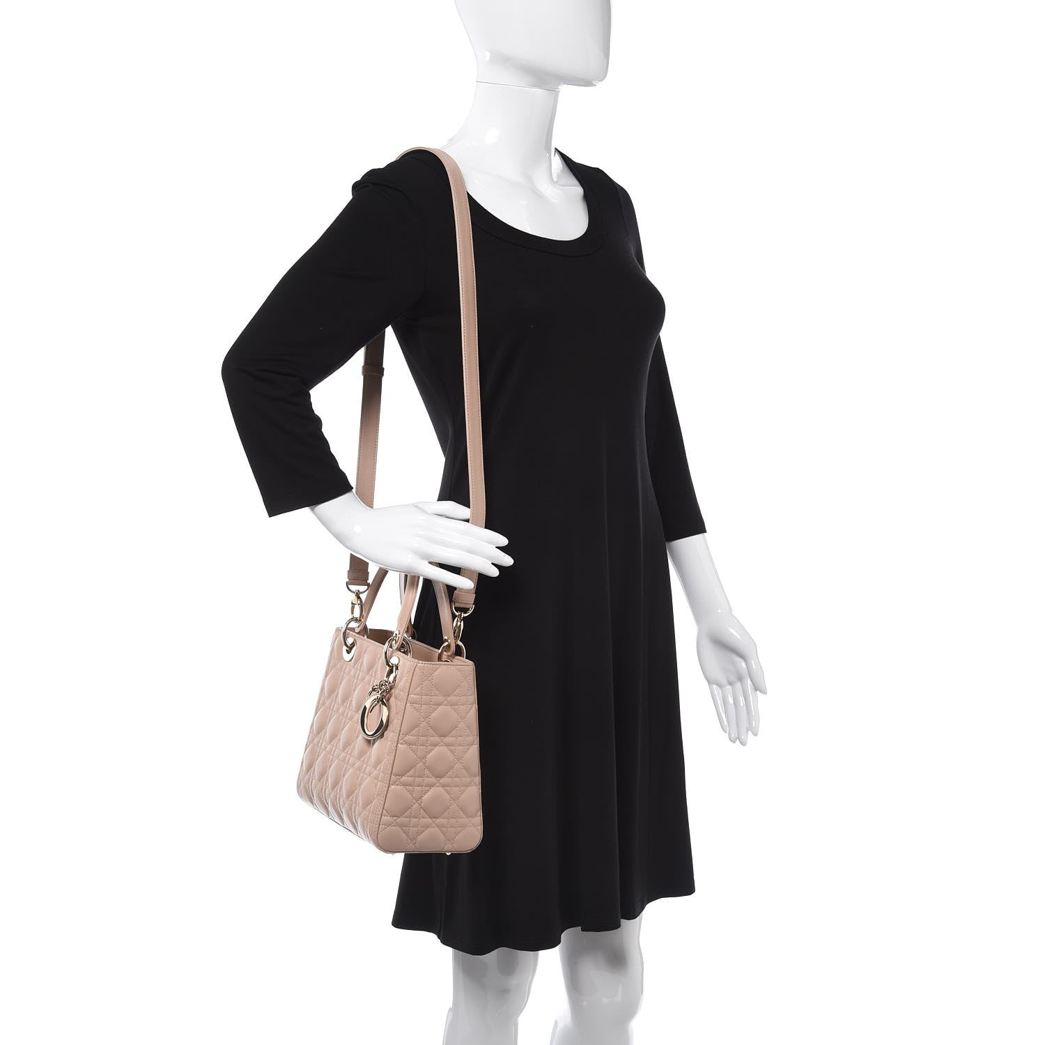 Christian Dior Lambskin Cannage Medium Lady Dior Light Pink 2 of 7