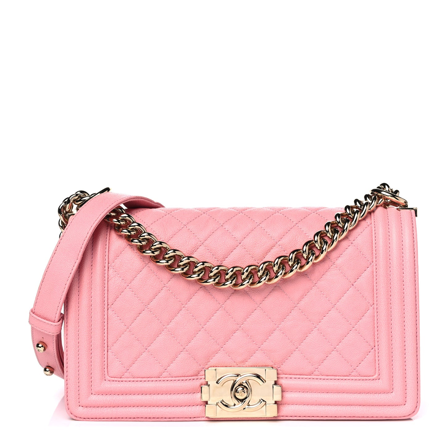 Caviar Quilted Medium Boy Flap Pink