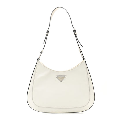 Prada Spazzolato Cleo Adjustable Strap Shoulder Bag White 1 of 12