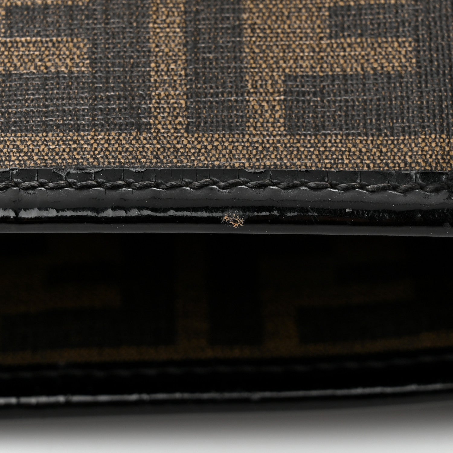 Fendi Zucca Spalmati Patent Baguette Print Medium Roll Tote Tobacco 12 of 14
