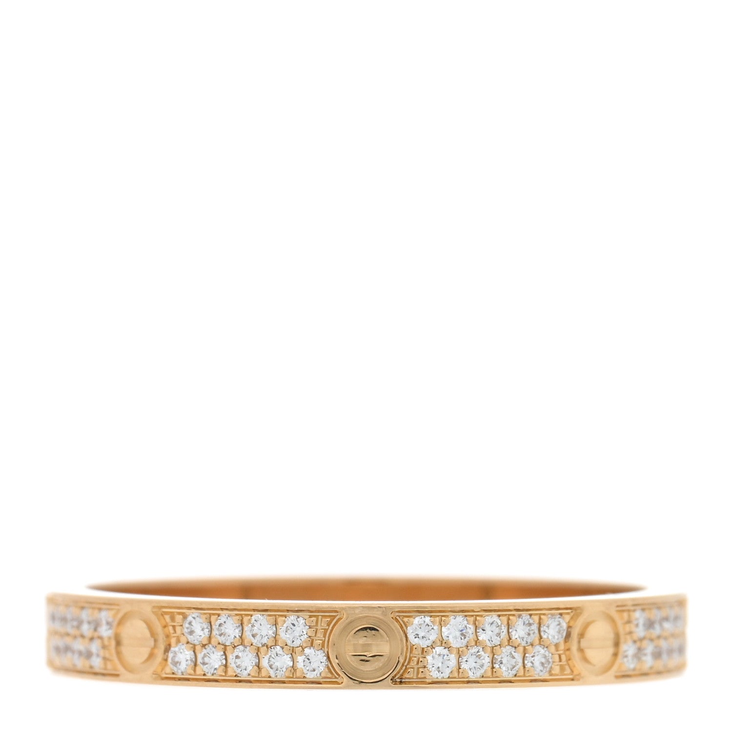 Cartier 18K Yellow Gold Diamond 2.6mm LOVE Paved Band Ring 53 6.5 3 of 5