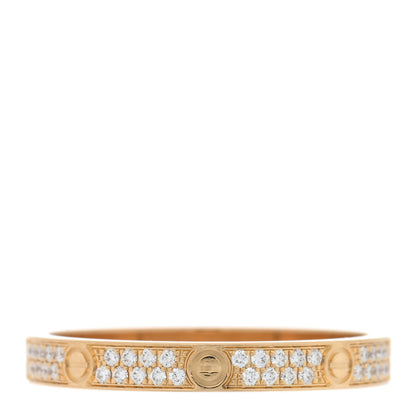 Cartier 18K Yellow Gold Diamond 2.6mm LOVE Paved Band Ring 53 6.5 3 of 5