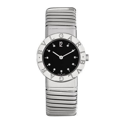 Bulgari Stainless Steel Diamond 26mm Tubogas Quartz Watch Black 1 of 4