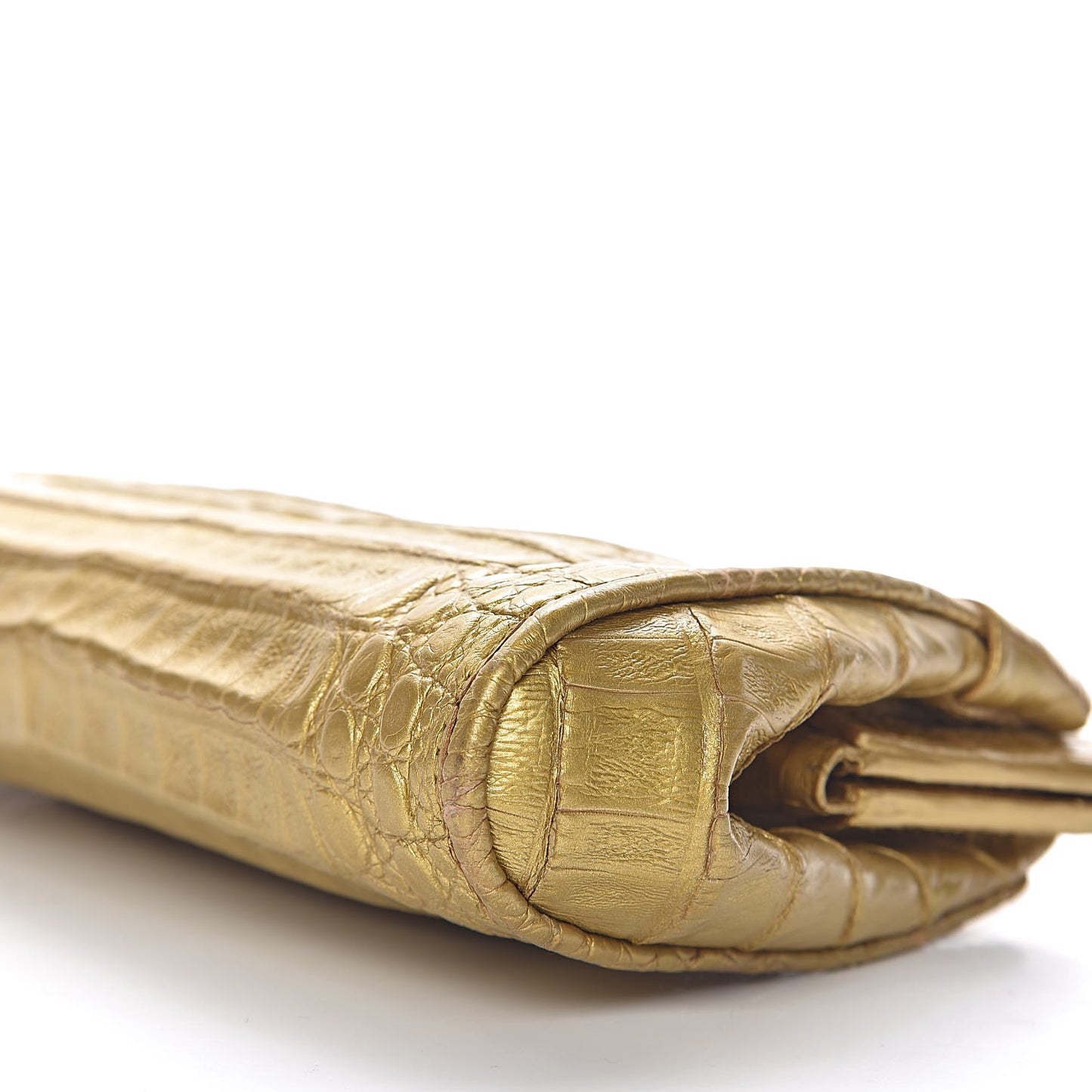 Crocodile Clutch Gold