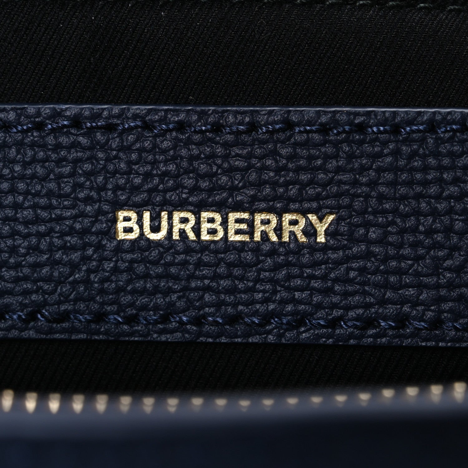 Burberry Derby Calfskin House Check Medium Banner Tote Ink Blue 6 of 11