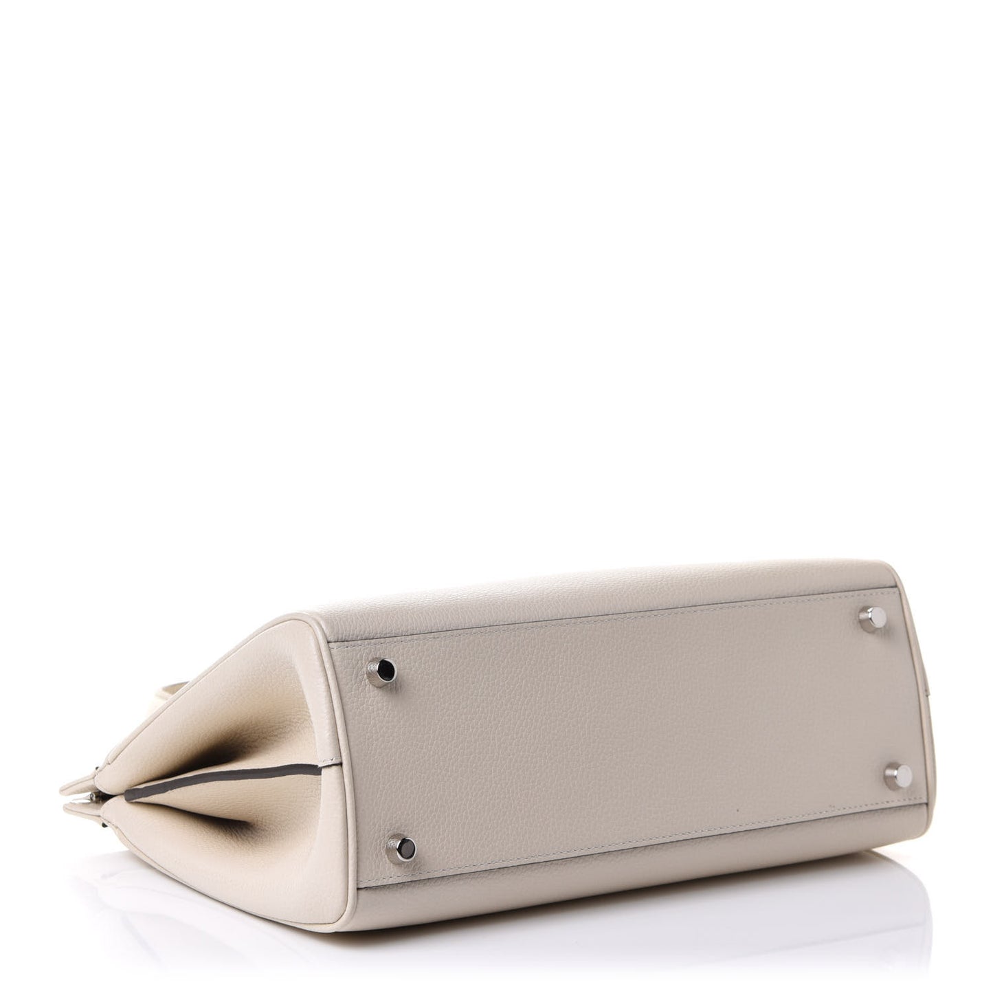 Grainy Calfskin Small Zumi Top Handle Bag Mystic White