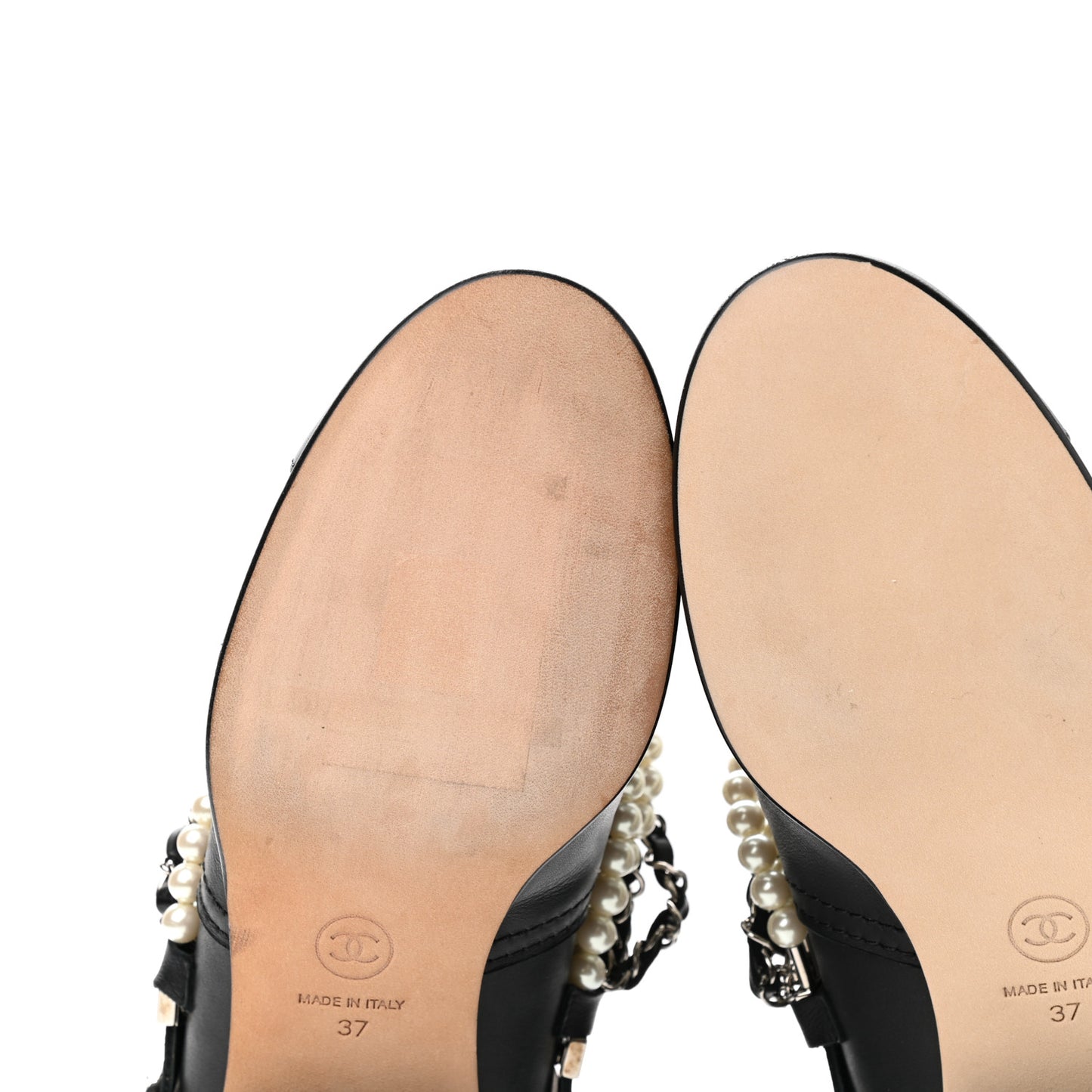 Calfskin Pearl Cap Toe Short Boots 37 Black