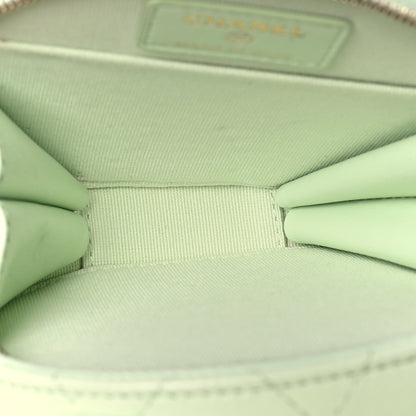 Chanel Caviar Quilted Round Handle With Care Vanity With Chain Light Green 5 of 10