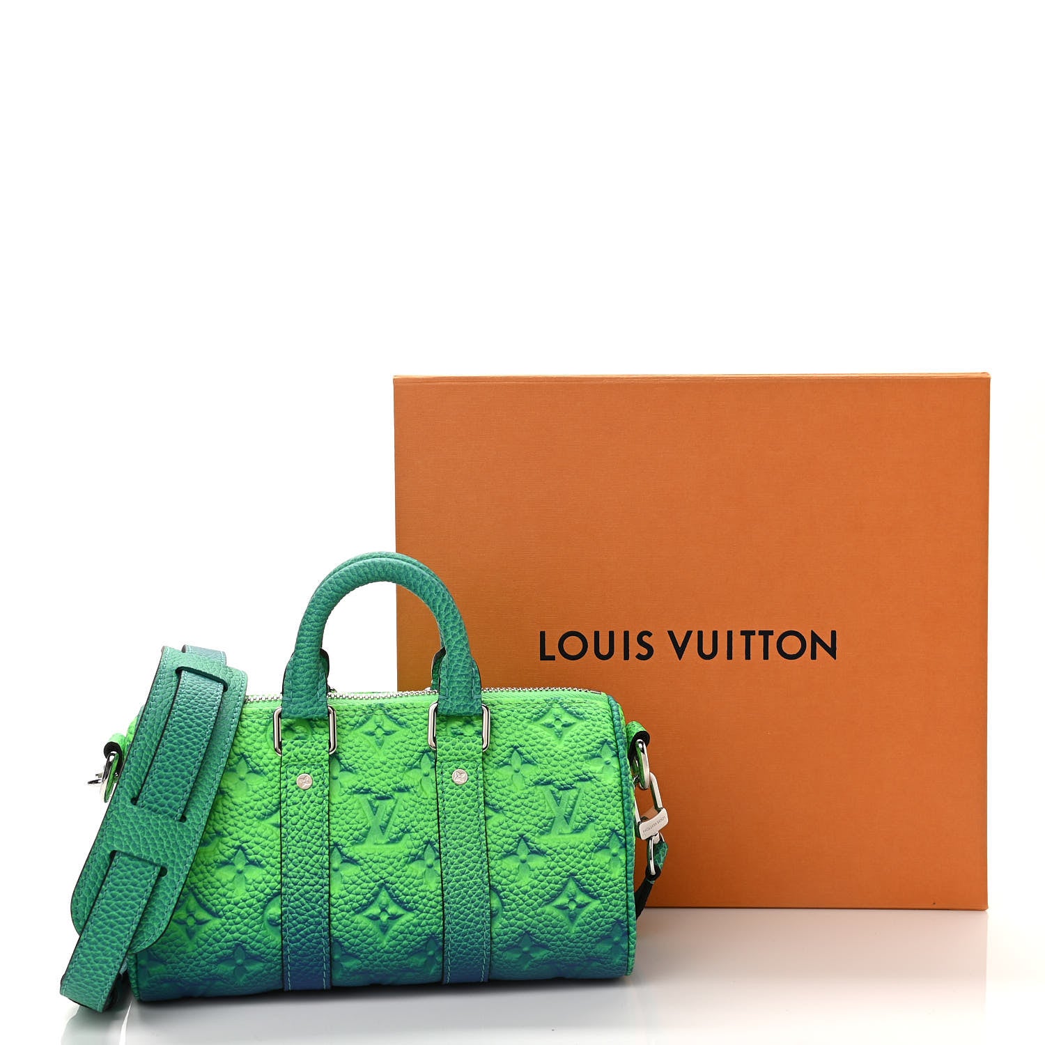 Louis Vuitton Taurillon Illusion Keepall XS Bleu Vert 11 of 11