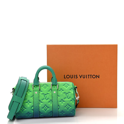 Louis Vuitton Taurillon Illusion Keepall XS Bleu Vert 11 of 11
