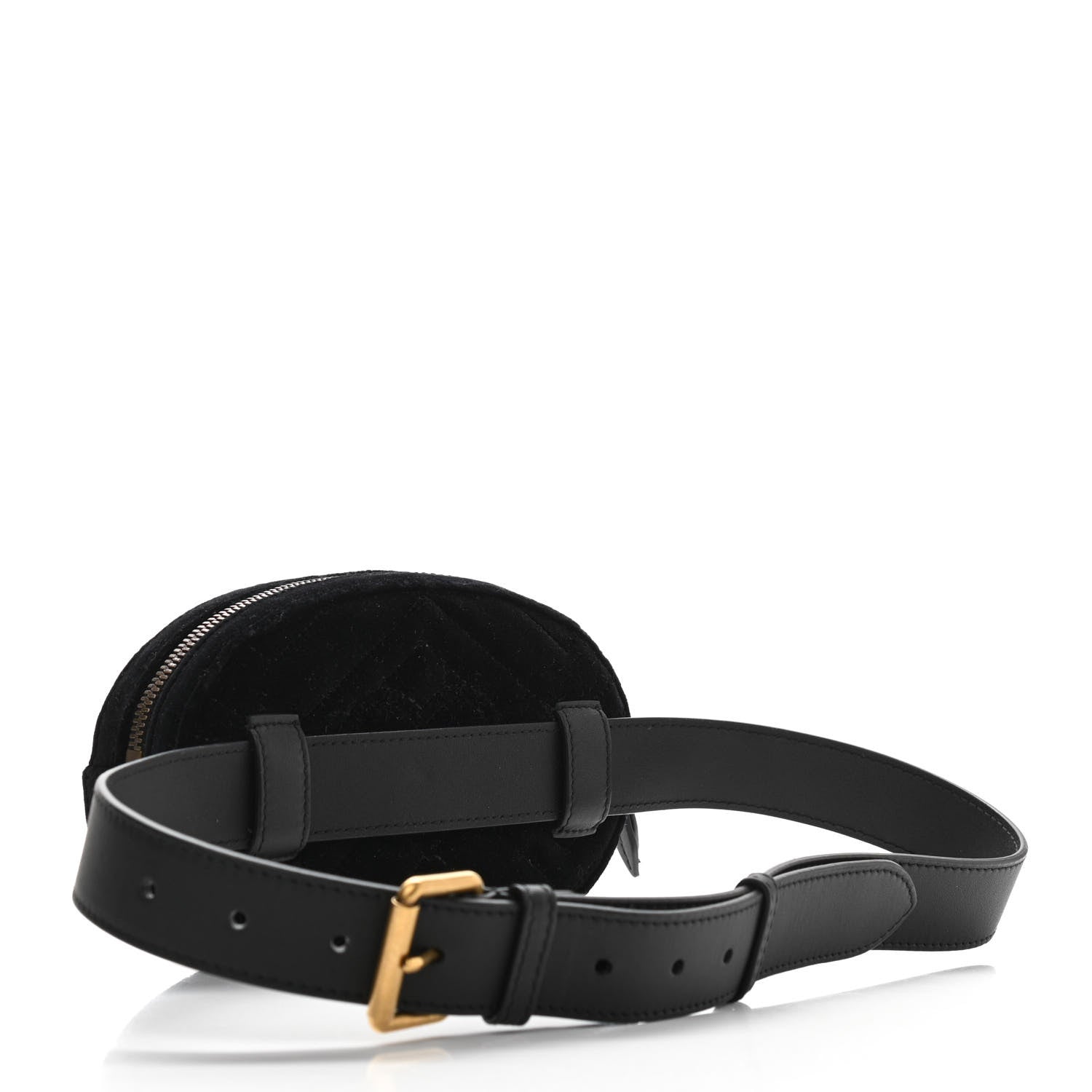 Gucci Velvet Matelasse GG Marmont Belt Bag 85 34 Black 3 of 11