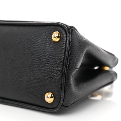 Prada Saffiano Lux Micro Galleria Double Zip Tote Black 10 of 12