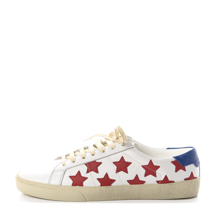 Saint Laurent Calfskin Star Court Sneakers 40 White Red 1 of 7