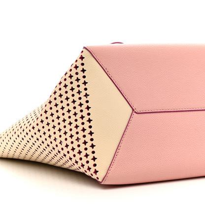 Louis Vuitton Calfskin Perforated Lockme Cabas Rose Poudre Creme 9 of 10