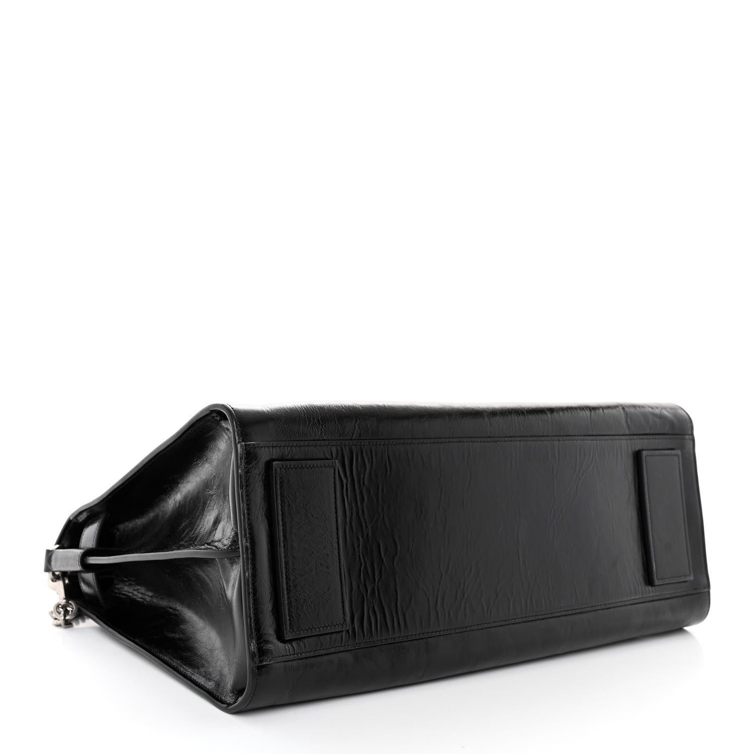 Saint Laurent Cracked Shiny Calfskin Souple 36H Sac De Jour Duffle Black 4 of 9