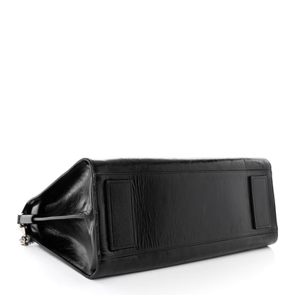 Saint Laurent Cracked Shiny Calfskin Souple 36H Sac De Jour Duffle Black 4 of 9