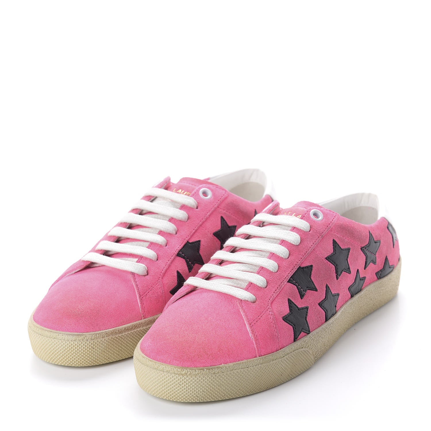 Saint Laurent Suede Star Court Sneakers 38 Pink Black 3 of 9