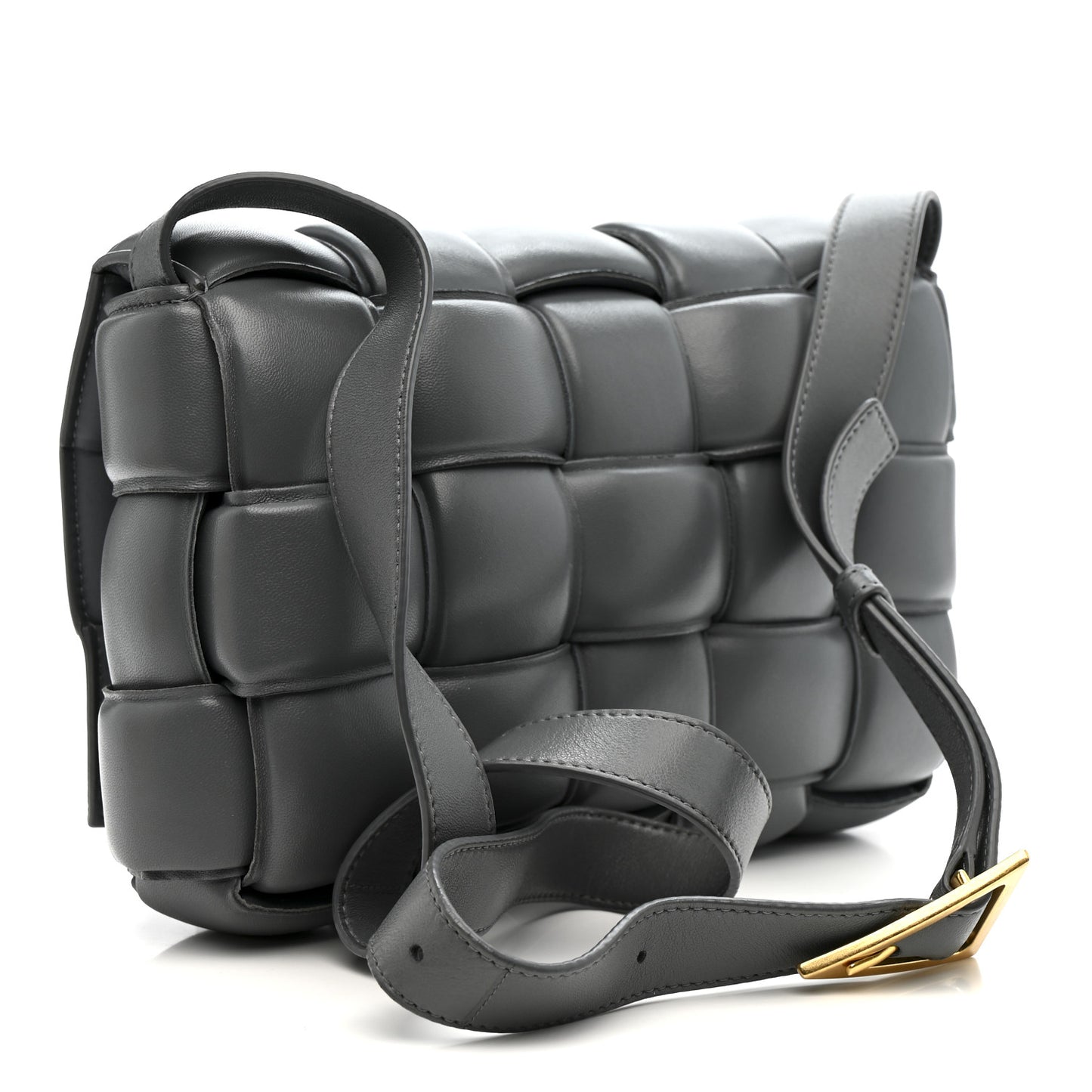 Nappa Maxi Intreccio Padded Cassette Crossbody Bag Thunder